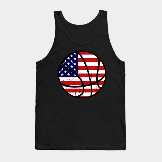 Usa America Flag Basketball 4Th Of July Tank Top by mazurprop